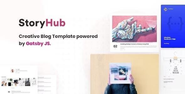 StoryHub Nulled React Gatsby Blog Template Free Download