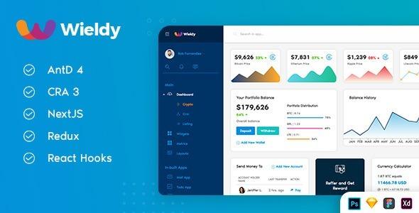 Wieldy Nulled React Admin Template Ant Design and Redux Free Download
