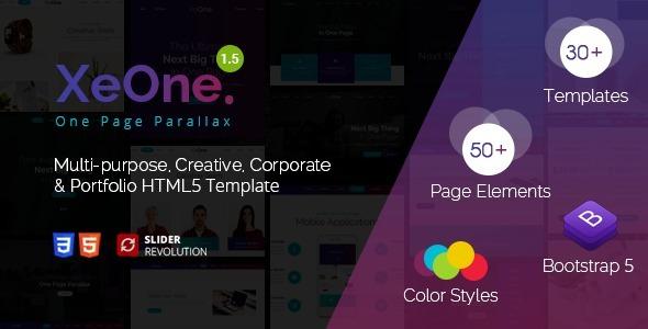 XeOne Nulled One Page Parallax Free Download