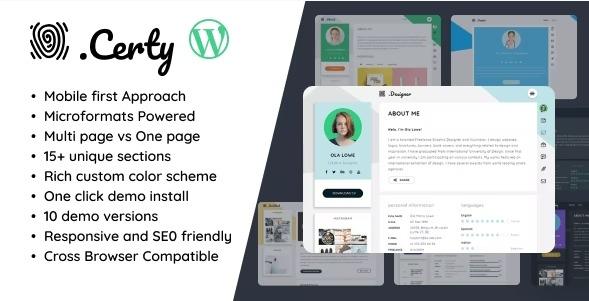 Certy Nulled Creative Resume, CV & vCard Free Download