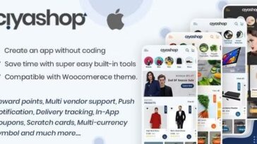 WooCommerce無料ダウンロードに基づくCiyaShopNulledネイティブiOSアプリケーション