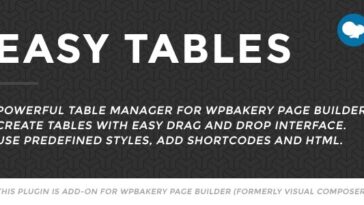 Easy Tables Nulled Table Manager for WPBakery Page Builder Free Download