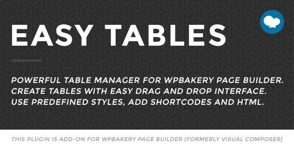 Easy Tables Nulled Table Manager for WPBakery Page Builder Free Download