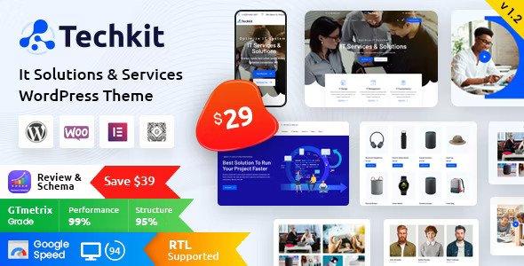Free Download Techkit – Technology & IT Solutions WordPress Theme Nulled