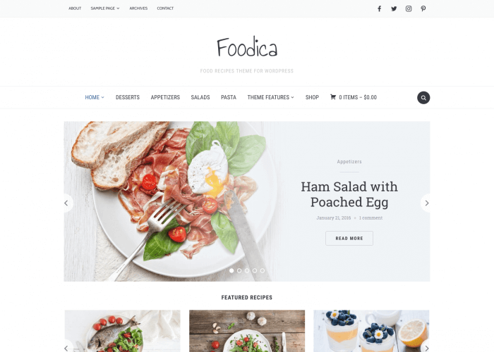 Free Download WPZoom Foodica Theme Nulled