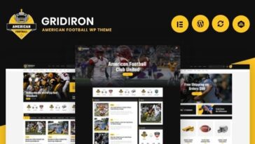 Gridiron Nulled American Football & NFL Superbowl Team WordPress Theme Free Download