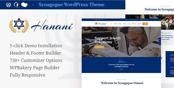 Hanani Jewish Community & Synagogue WordPress Theme + RTL Nulled