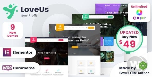 Loveus Nulled NonProfit Charity WordPress Theme Free Download