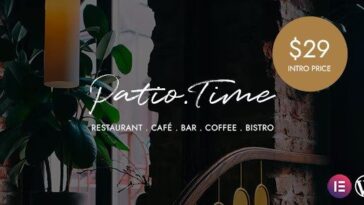 PatioTime Nulled Restaurant WordPress Theme Free Download