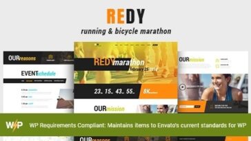 Redy Nulled Marathon & Running Sports WordPress Theme Free Download