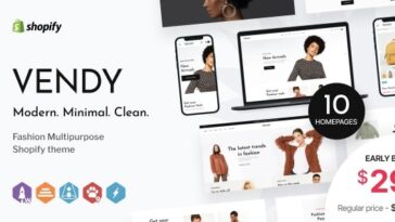 Vendy Nulled Multipurpose Shopify Theme for Fashion Free Download