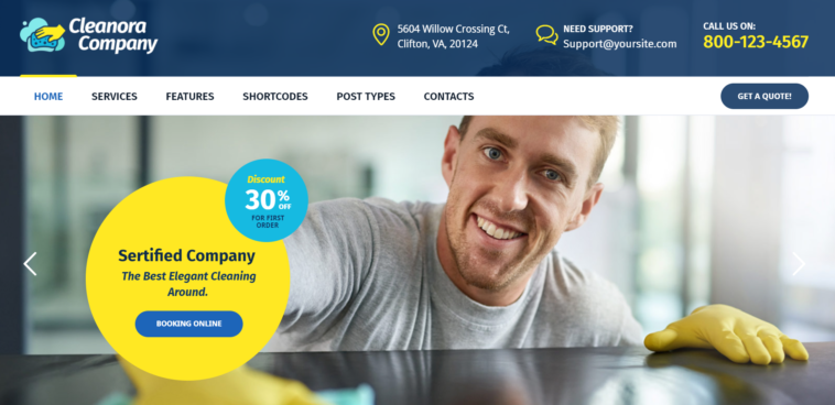 free download Cleanora - Cleaning Services WordPress Theme nulled