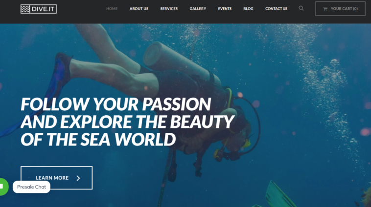 free download DiveIt - Scuba Diving School, Sea Adventure & Travel WordPress Theme nulled