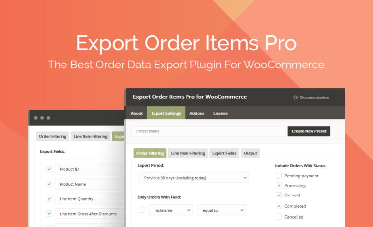 free download Export Order Items Pro for WooCommerce nulled