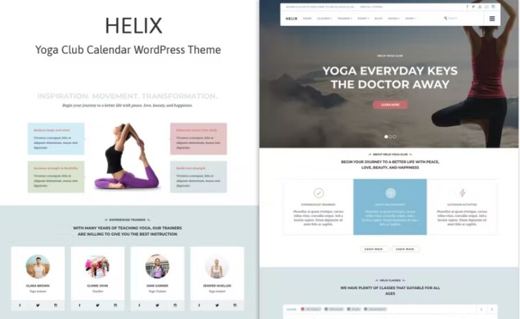 free download Helix – Yoga Club Calendar WordPress Theme nulled