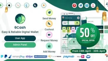 6Cash Digital Wallet Mobile App with Laravel Admin Panel Nulled