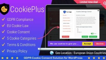 Cookie Plus Nulled GDPR Cookie Consent Solution for WordPress Free Download