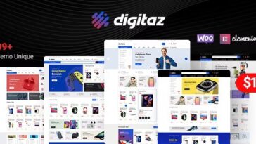 Digitaz – Electronics Elementor WooCommerce theme wiped out