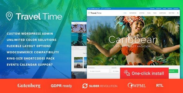 Travel Time - Tour and Hotel WordPress Theme Nulled