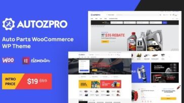Autozpro Nulled Auto Parts WooCommerce WordPress Theme Free Download