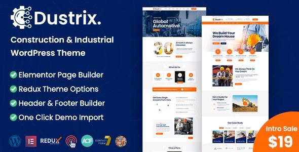 Dustrix Construction and Industry WordPress Theme Nulled