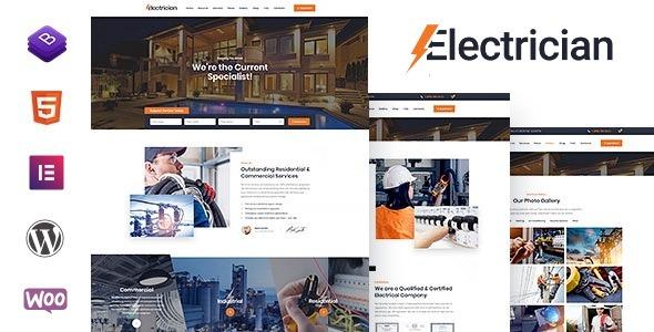 Electrician Electricity Services WordPress Theme Nulled