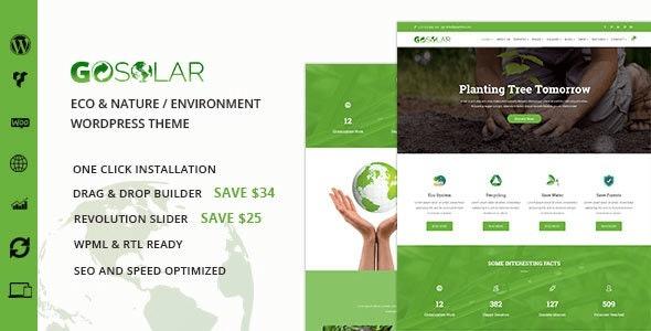 GoSolar Eco Environmental & Nature WP Theme Nulled Free Download