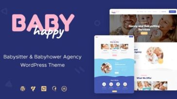 Happy Baby Nulled Nanny & Babysitting Services WordPress Theme Free Download