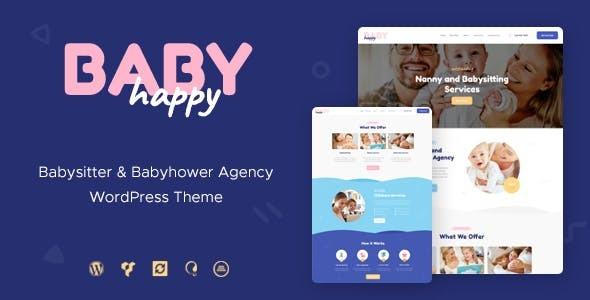 Happy Baby Nulled Nanny & Babysitting Services WordPress Theme Free Download
