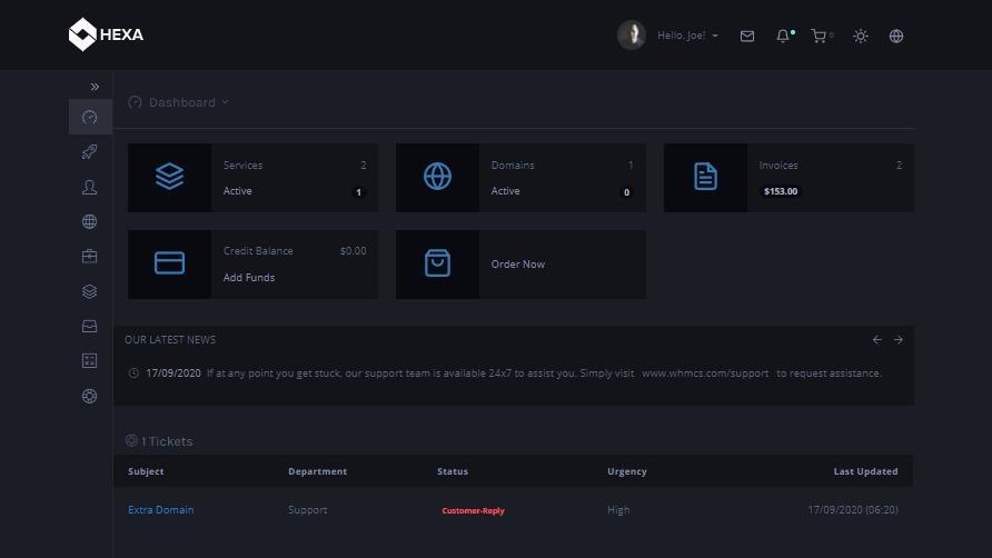 Hexa template whmcs Free Download GPL