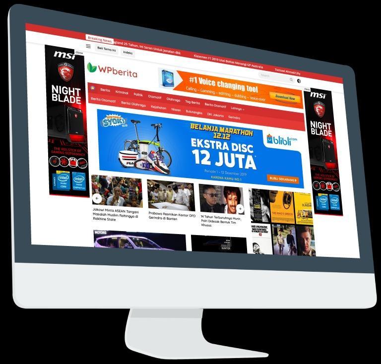 Wpberita Free download WordPress theme for blogs and news with a beautiful design, optimized and fast Nulled