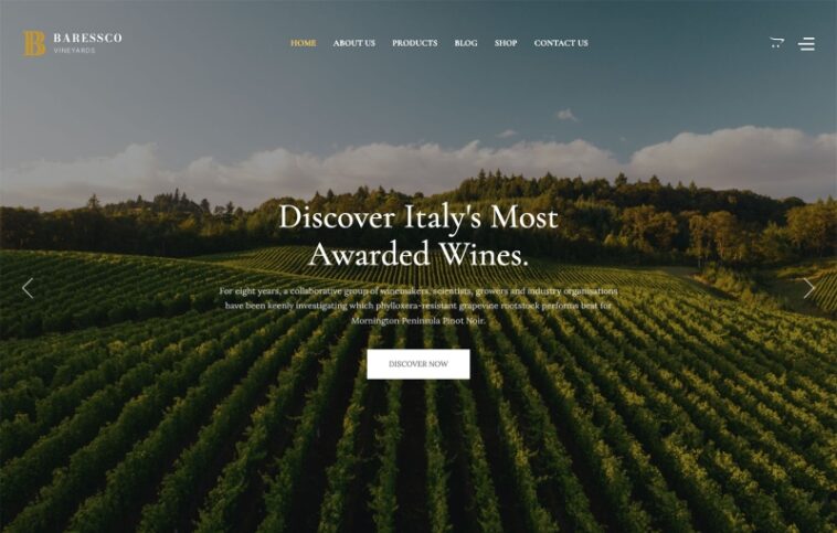 free download Baressco - Wine, Vineyard & Winery WordPress Theme nulled