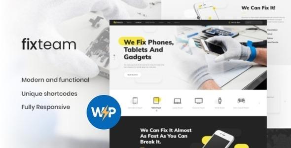 free download FixTeam Electronics & Mobile Devices Repair WordPress Theme nulled