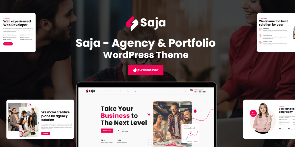 free download Saja – Minimal Agency & Portfolio WordPress Theme nulled
