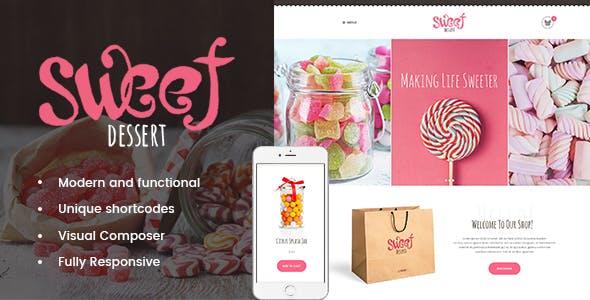 free download Sweet Dessert Candy Shop & Cafe WordPress Theme nulled