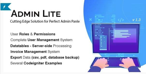 Admin Lite Nulled PHP Admin Panel + CRUD Free Download