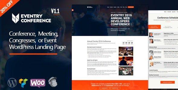 Eventry Conference Meetup Landing Page WordPress Theme Nulled