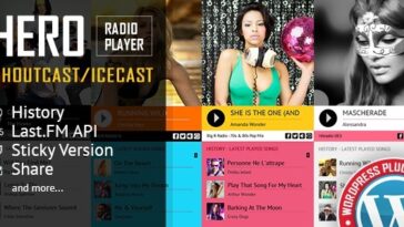 Hero Nulled Shoutcast and Icecast Radio Player With History Free Download