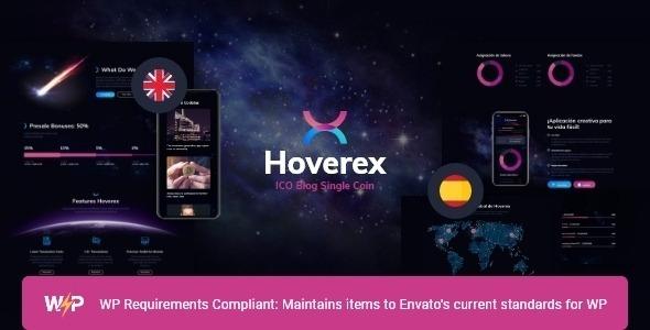 Hoverex Cryptocurrency, NFT & ICO WordPress Theme + Spanish Nulled