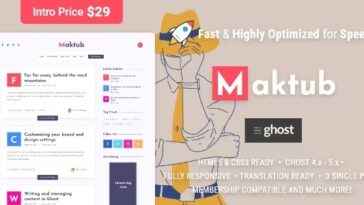 Maktub Minimal & Lightweight Blog for WordPress Nulled