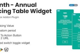 Month Annual Pricing Table Widget For Elementor Nulled