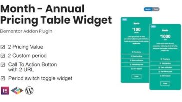 Month Annual Pricing Table Widget For Elementor Nulled