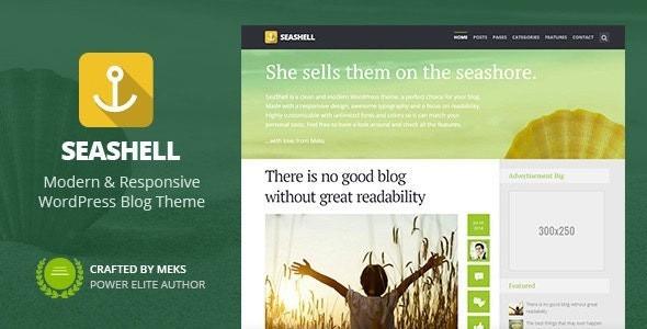 SeaShell Modern Responsive WordPress Blog Theme Nulled
