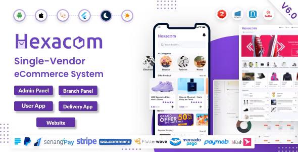 free download Hexacom single vendor eCommerce App with Website, Admin Panel and Delivery boy app nulled