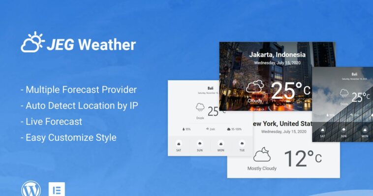 free download Jeg Weather Forecast WordPress Plugin - Add Ons for Elementor and WPBakery Page Builder nulled
