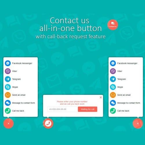 Contact us all-in-one button with callback request feature for WordPress Nulled Free Download