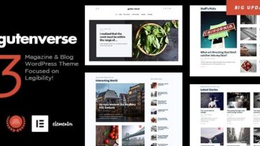 GutenVerse Nulled Magazine and Blog Theme Free Download