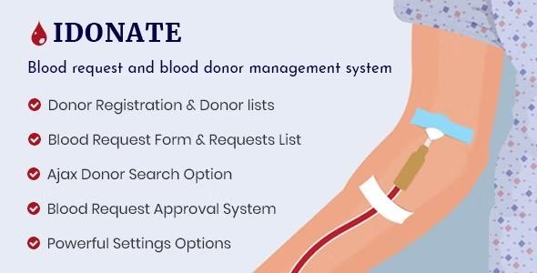 IDonatePro Blood Donation, Request And Donor Management WordPress Plugin Nulled