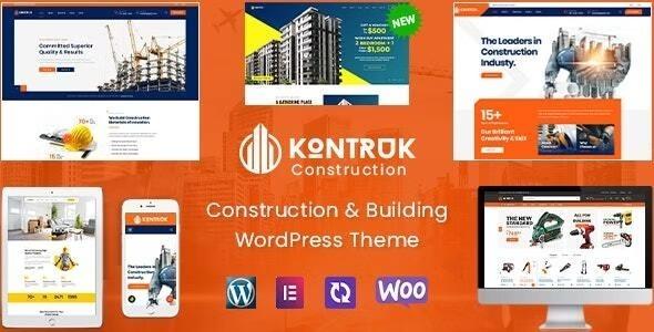 KonTruk Construction & Building Elementor WordPress Theme Nulled