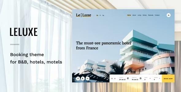 LeLuxe Nulled Hotel WordPress Theme Free Download
